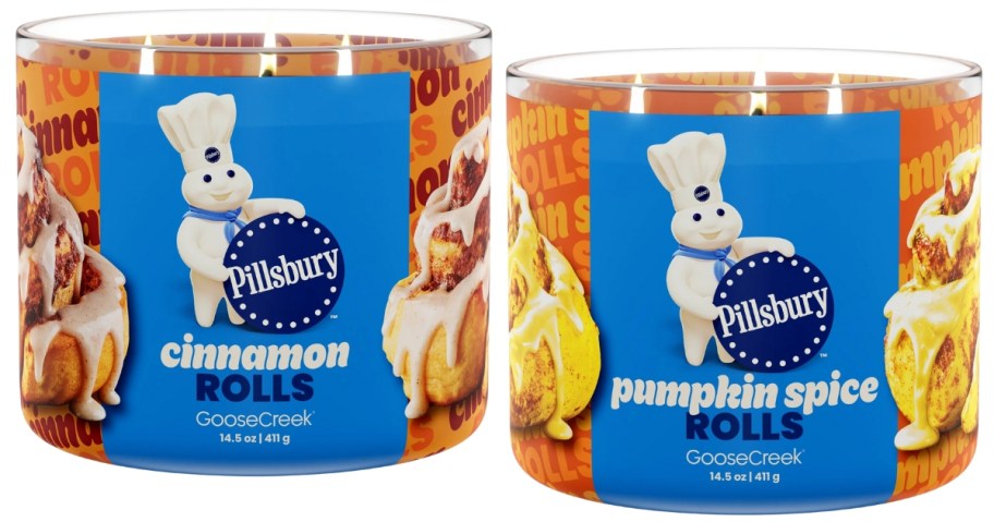 Pillsbury Jar Candles in Cinnamon Roll and Pumpkin Spice Roll scents