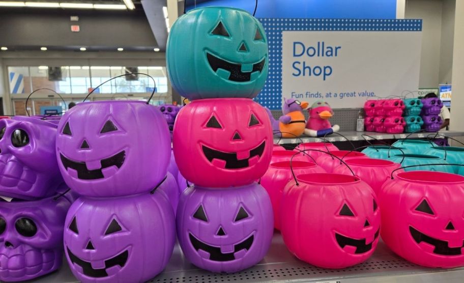 plastic jack o lantern treat pails