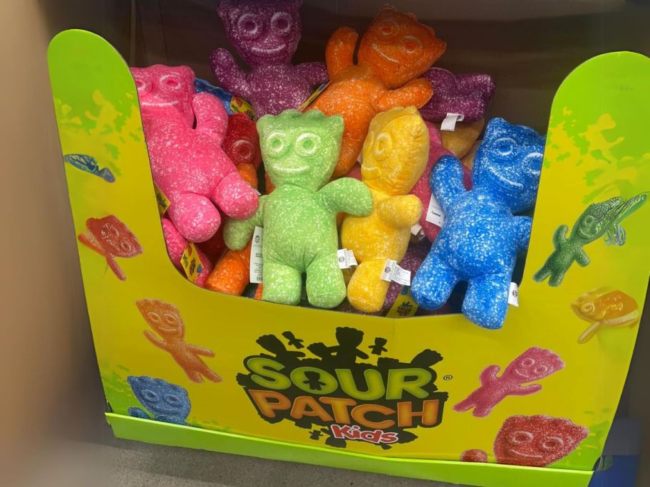 sour Patch Kids Plush Pillows on display in store