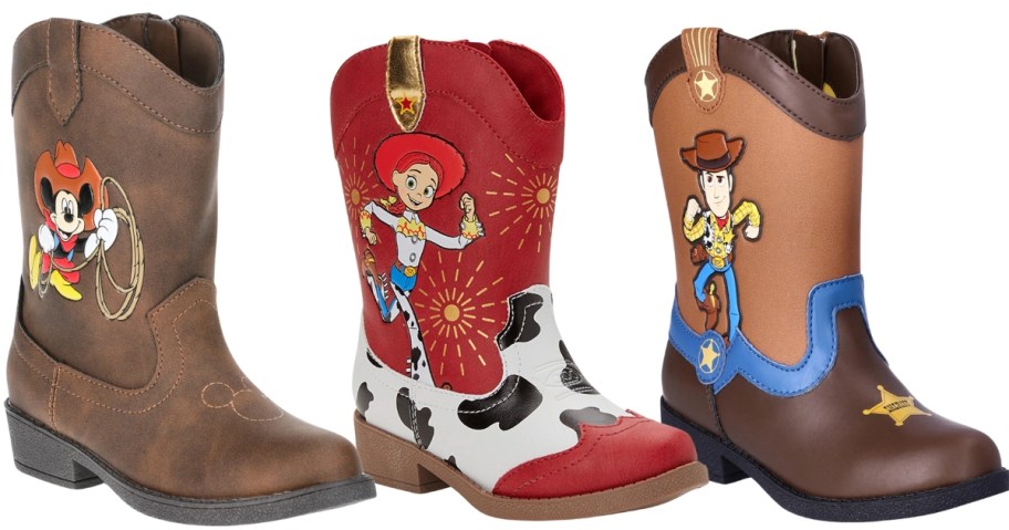 Mickey, Jessie, and Woody toddler's cowboy boots