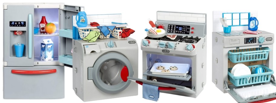 Little Tikes toy appliances, fridge, washer & dryer, oven and dishwasher
