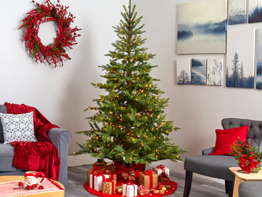 7ft. Pre-Lit North Carolina Spruce Artificial Christmas Tree