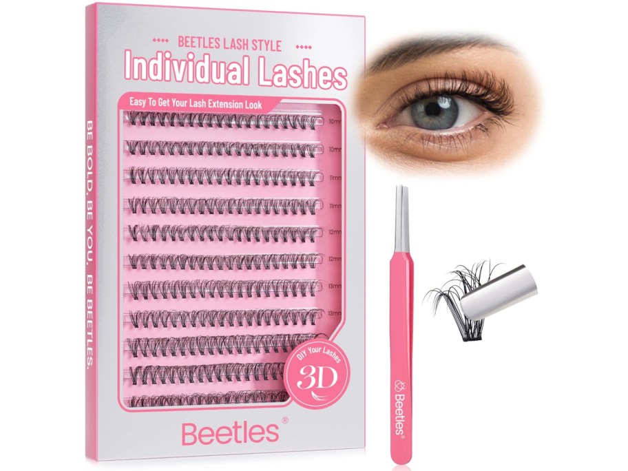Beetles indiviudal lashes with tweezers stock image-2