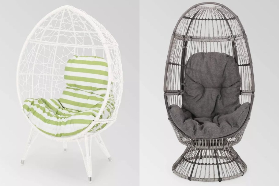 christopher knight home egg chairs in white and gray