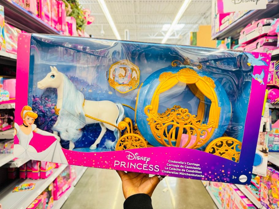 Disney Princess Cinderella’s Rolling Carriage & Horse in a store