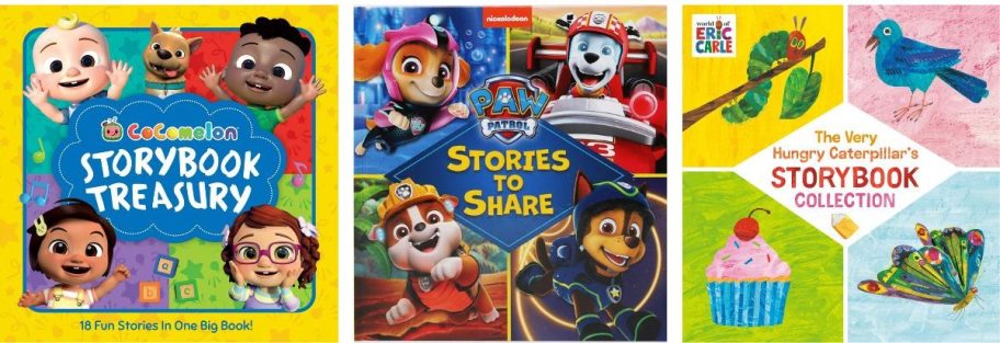 Stock images of 3 kids storybook treasury books from Walmart