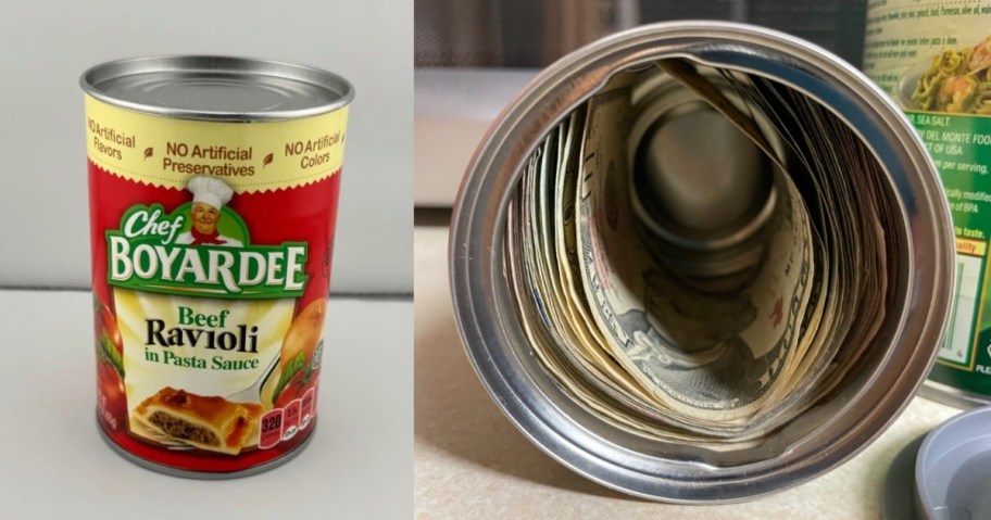 Fake Soup Can Diversion Safe with money inside