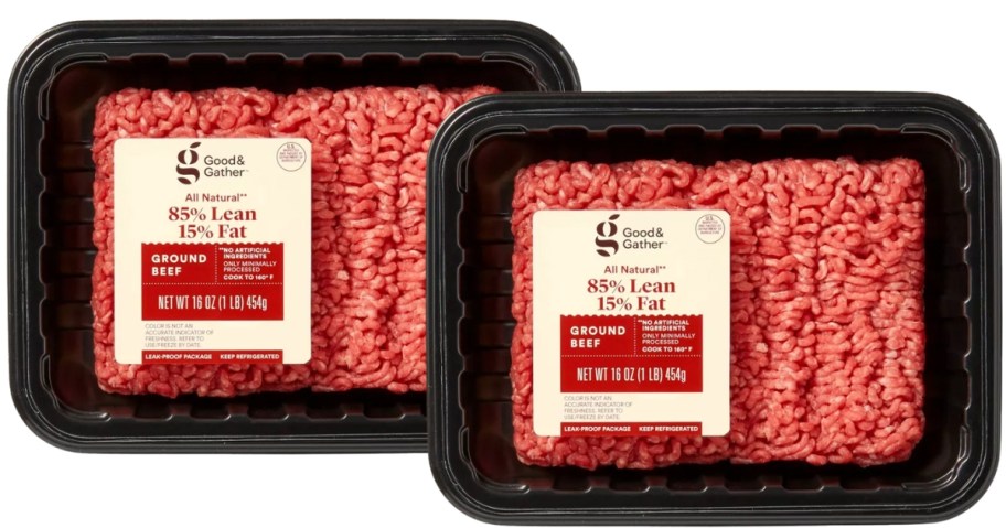 2 packs of raw ground beef