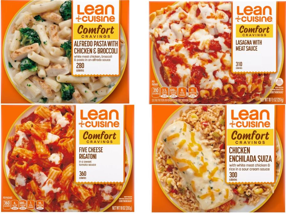 4 boxes of Lean Cuisine foods
