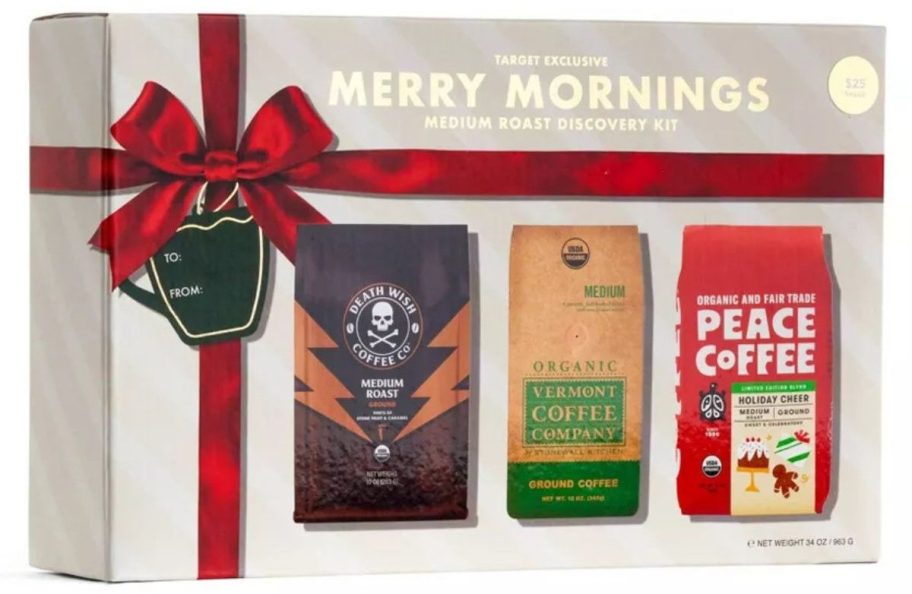 Merry Mornings Medium Roast Coffee Gift Set stock image