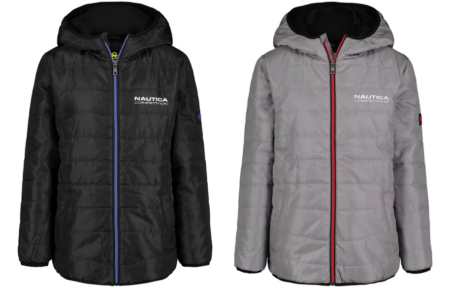 black and grey packable jackets