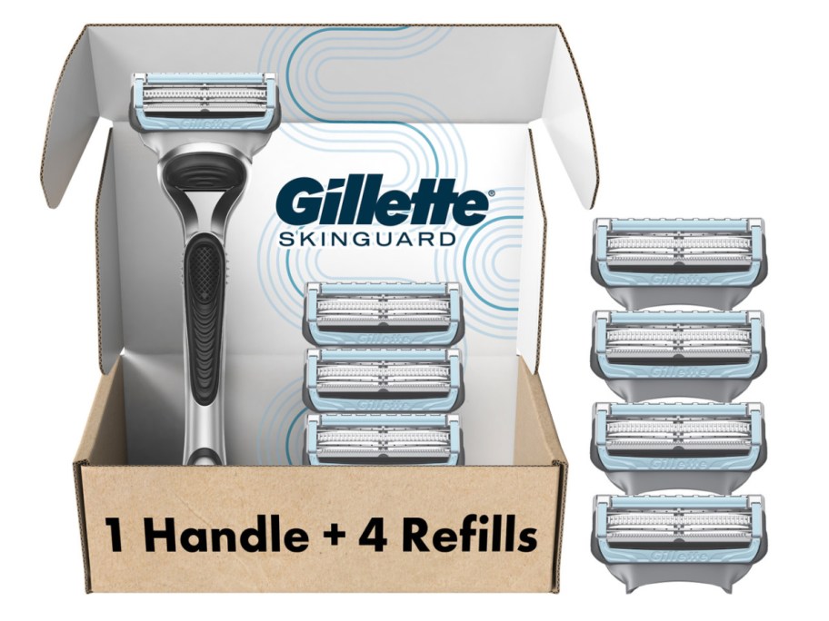 SkinGuard Razor w_ 1 Handle and 8 Razor Blade Refills