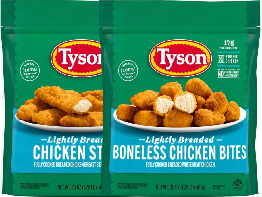 2 bags of Tyson breaded chicken 