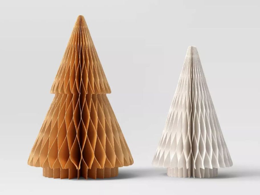 Wondershop 2-Piece Honeycomb Christmas Tree Figurine Set stock image