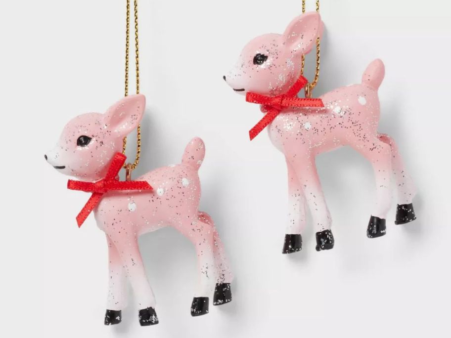 Wondershop 2-Piece Retro Small Deer Christmas Tree Ornament Set stock image