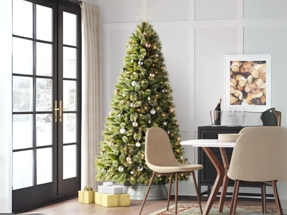 Wondershop 7.5' Pre-Lit Virginia Artificial Christmas Tree in dining room