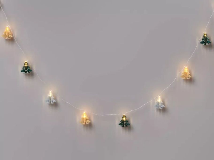 Wondershop 8' Christmas Tree 10 LED Battery Operated String Light stock image
