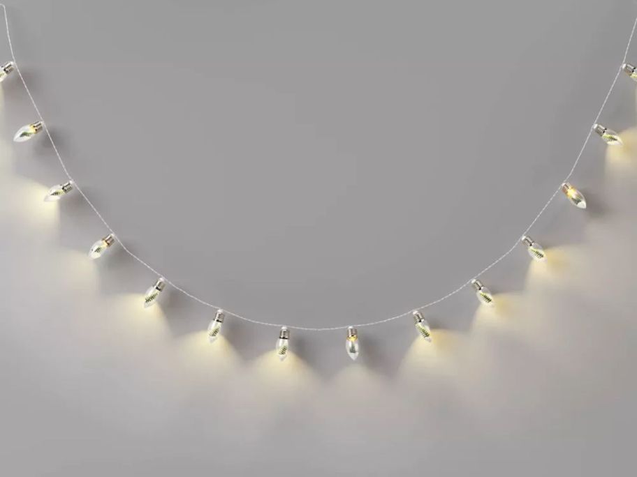 Wondershop 8' Christmas Tree 15 LED Bulb Battery Operated String Light stock image