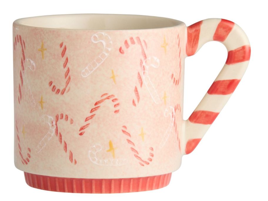 World Market Candy Cane Ceramic Mug stock image