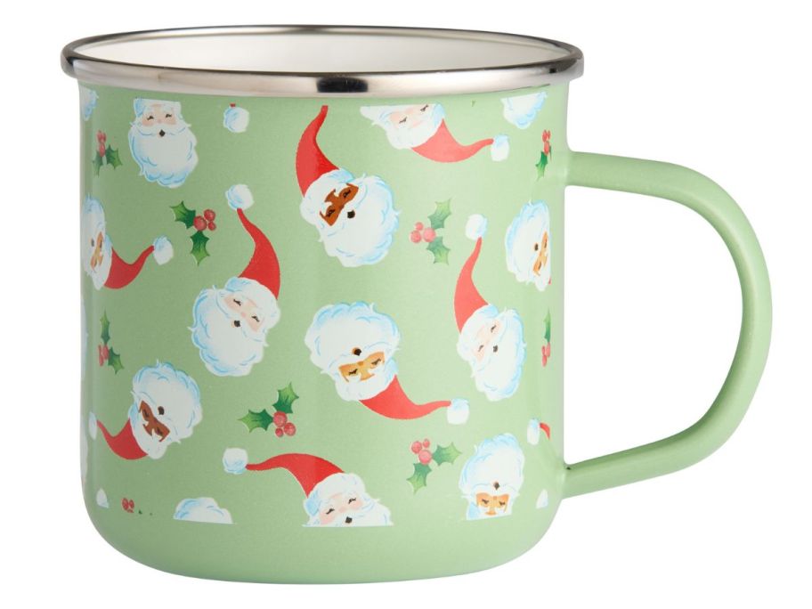 World Market Santa Steel Mug stock image