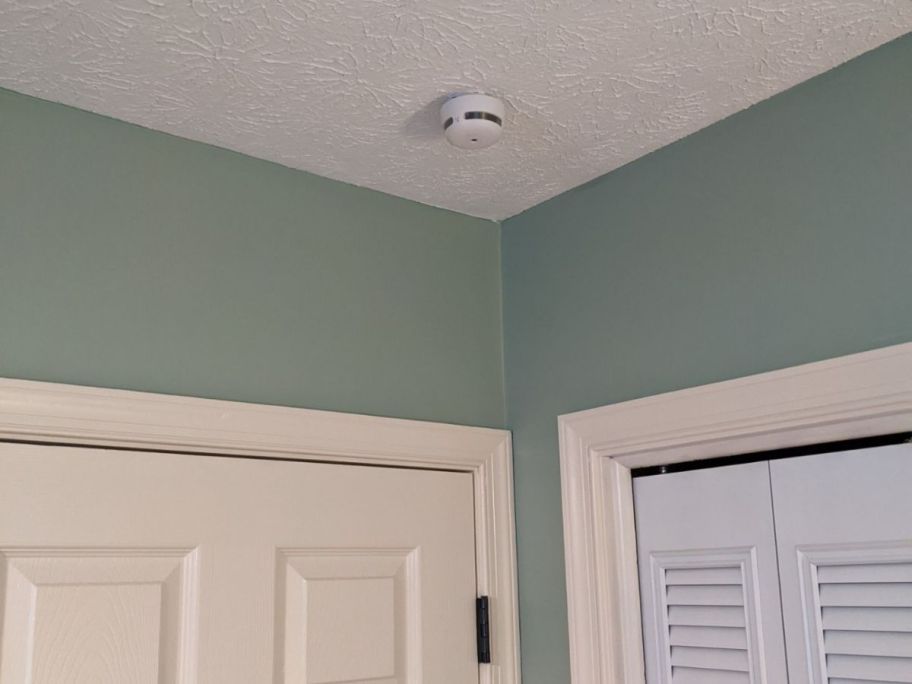 X-Sense Smoke Detector on a ceiling