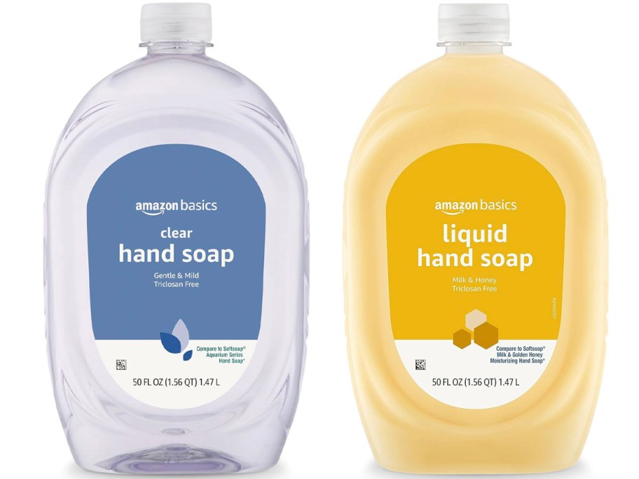 two hand soap refill bottles 