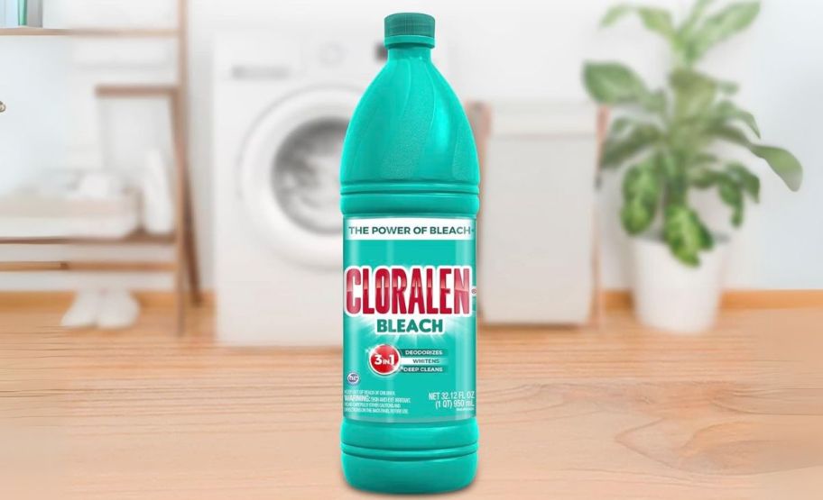 a 32 ounce bottle of bleach stock image