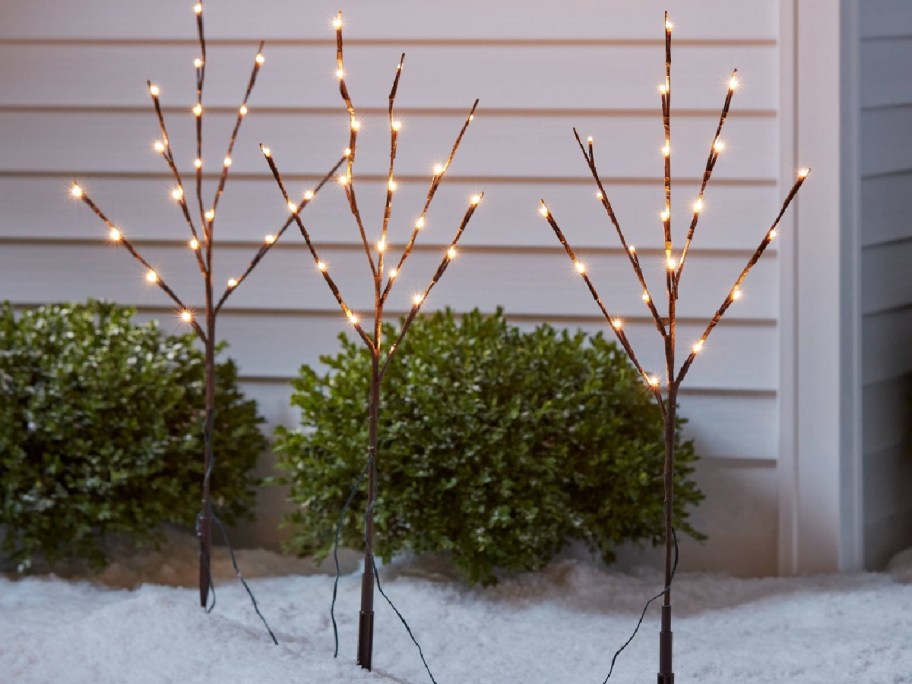 display of Wondershop LED Artificial Twig Christmas Stake Lights