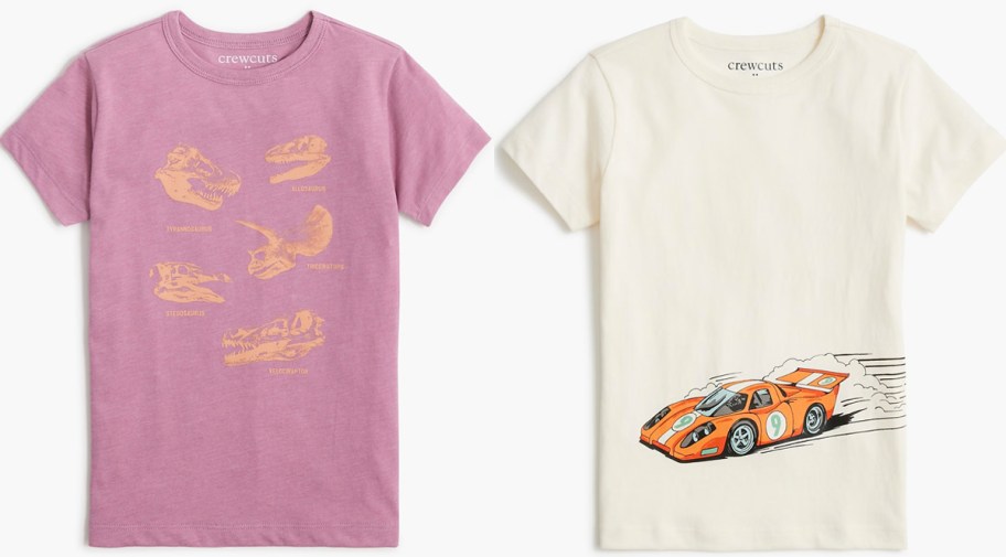 purple and white boys tees