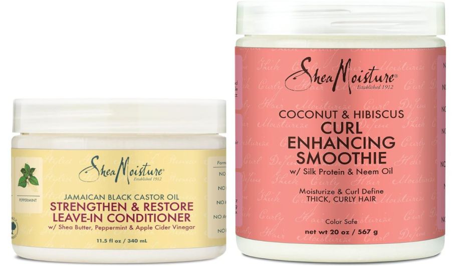 2 shea moisture hair care products tubs stock image