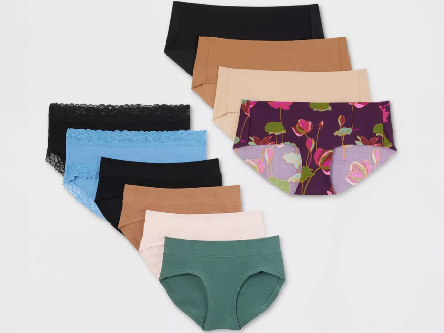 stock photo of 10 pairs of women's underwear