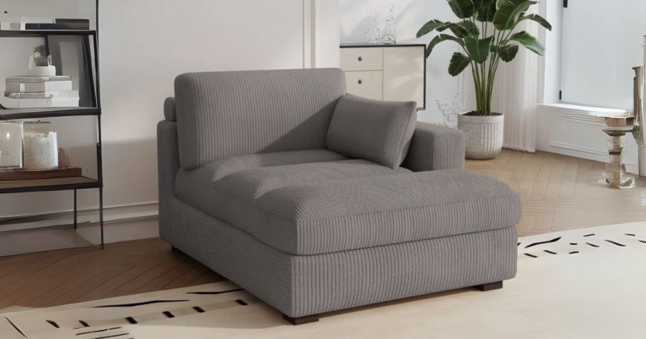 Bentura Upholstered Oversized Plush Chaise Lounge in living room
