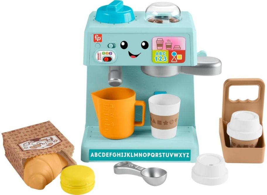 a kid learning toy musical coffee machine