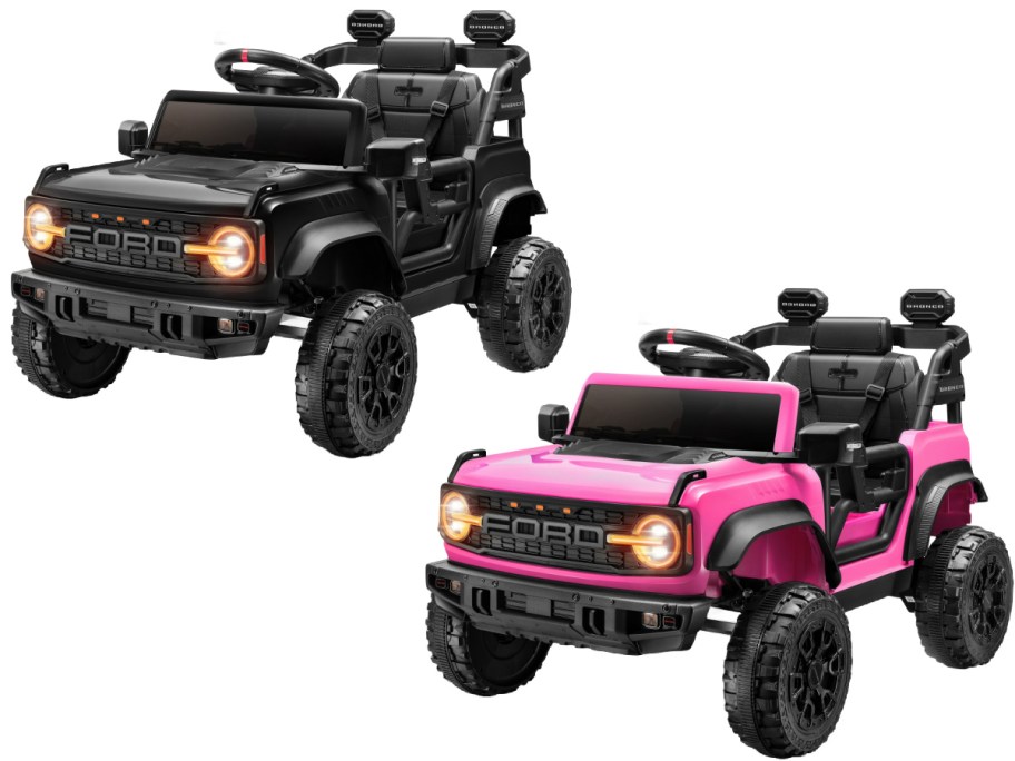 Ford Bronco Raptor Ride-on Toy Car in black and pink