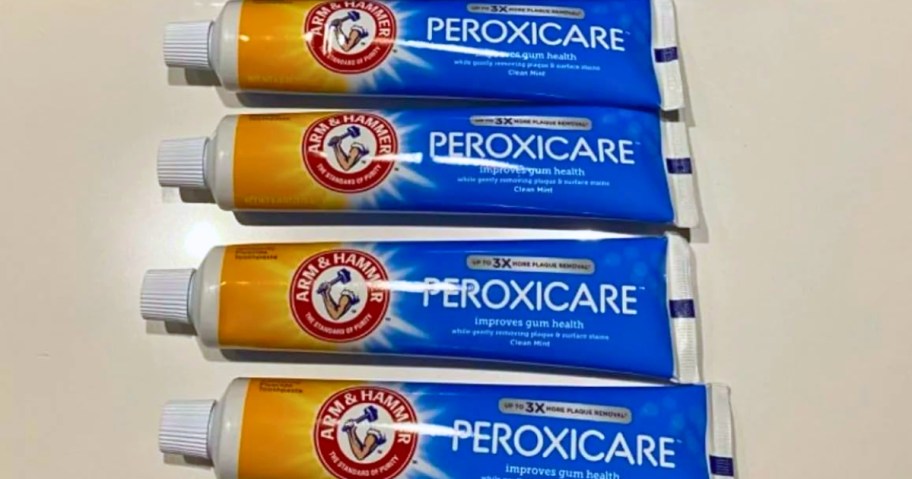 4 tubes of Arm and Hammer peroxicare toothpaste