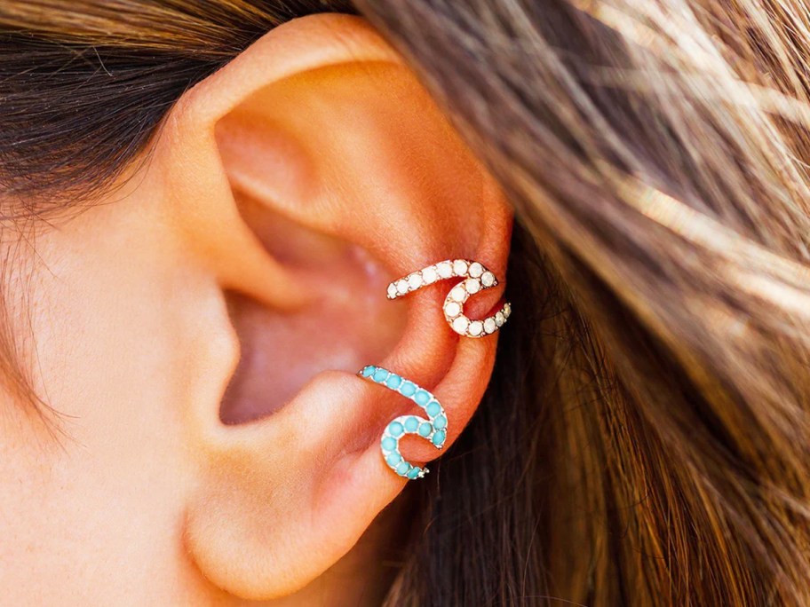 ear with two wave cuffs