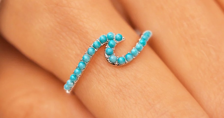 wearing blue stone wave ring