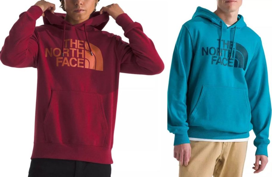 Stock images of two men weqaring The North Face hoodies