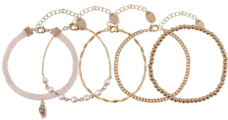 Time and Tru Gold Shell Bracelets