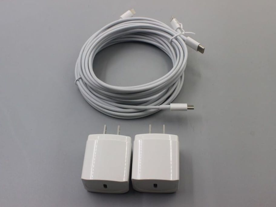 USB-C iPhone Charger 2-Pack w/ Fast Charging Wall Charger Blocks