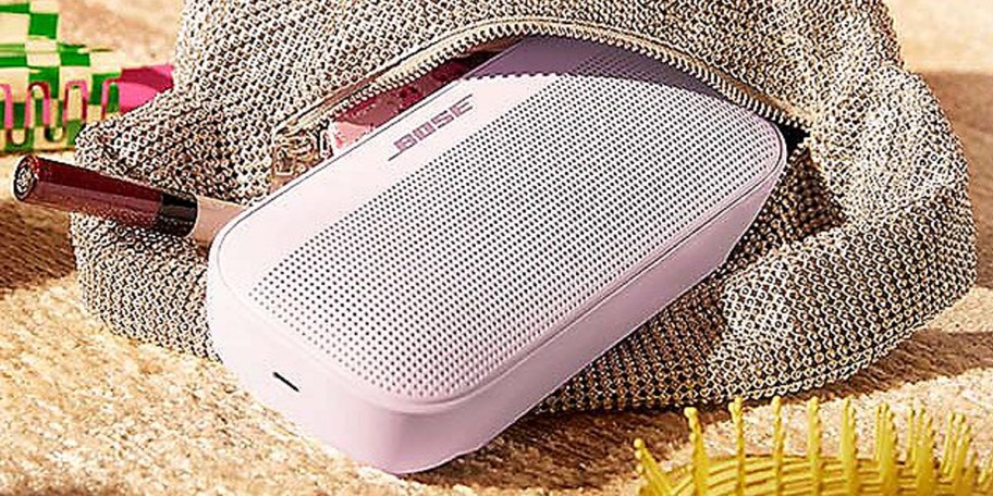 pink bose speaker coming out of bag 