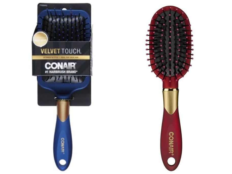 Conair Velvet Touch Cushion Hair Brush stock images