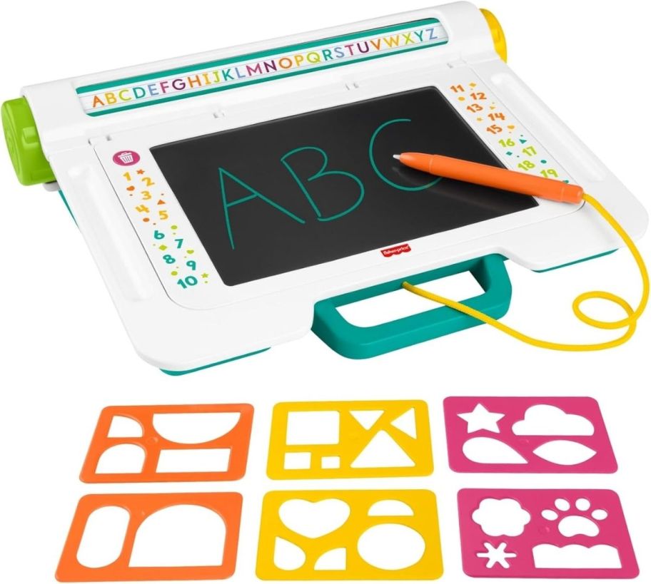 a kids doodle pad with stencils