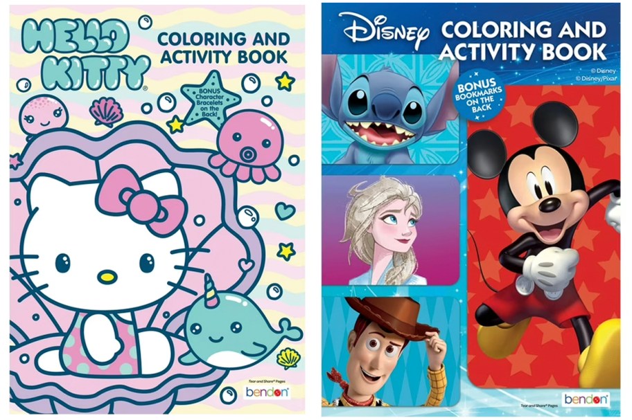 hello kitty and disney coloring books 