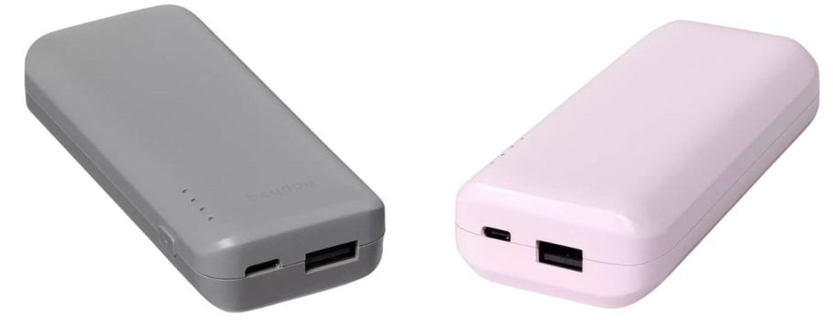 a gray and pink heyday power bank