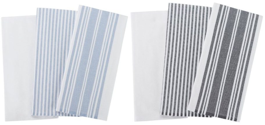blue and white and grey and white better homes and gardens kitchen towel sets