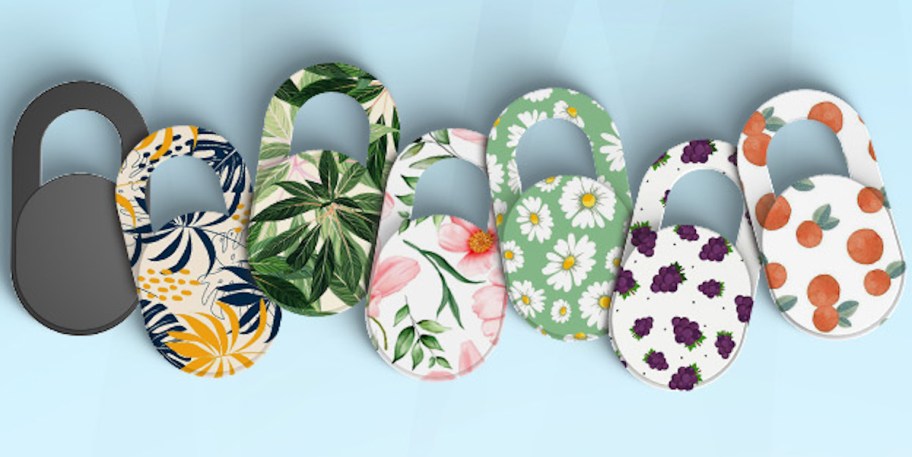 Various Web Cam covers with floral and tropical Prince