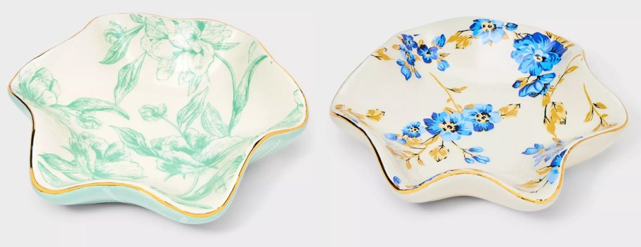 Two A New Day Floral Trinket Jewelry Trays