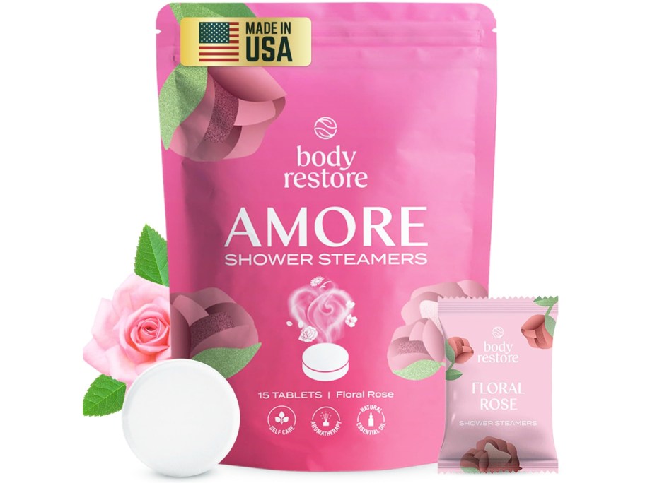 pink bag of shower steamers
