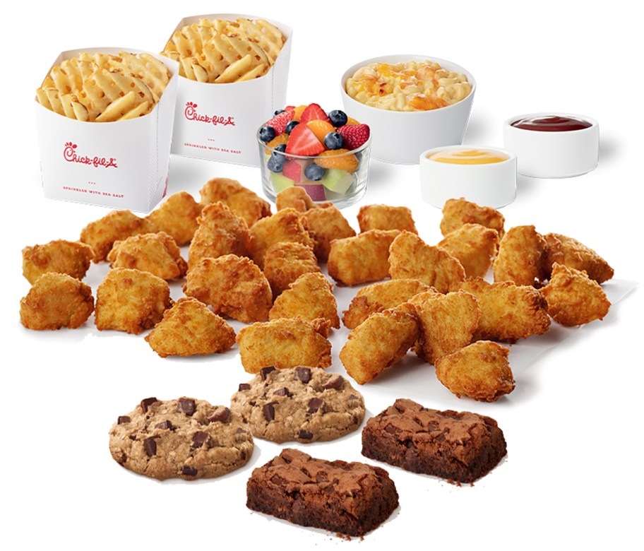 Chick-fil-A Nuggets Family Style Meal w/ Waffle Fries, Mac & Cheese, Fruit Cup & Treats